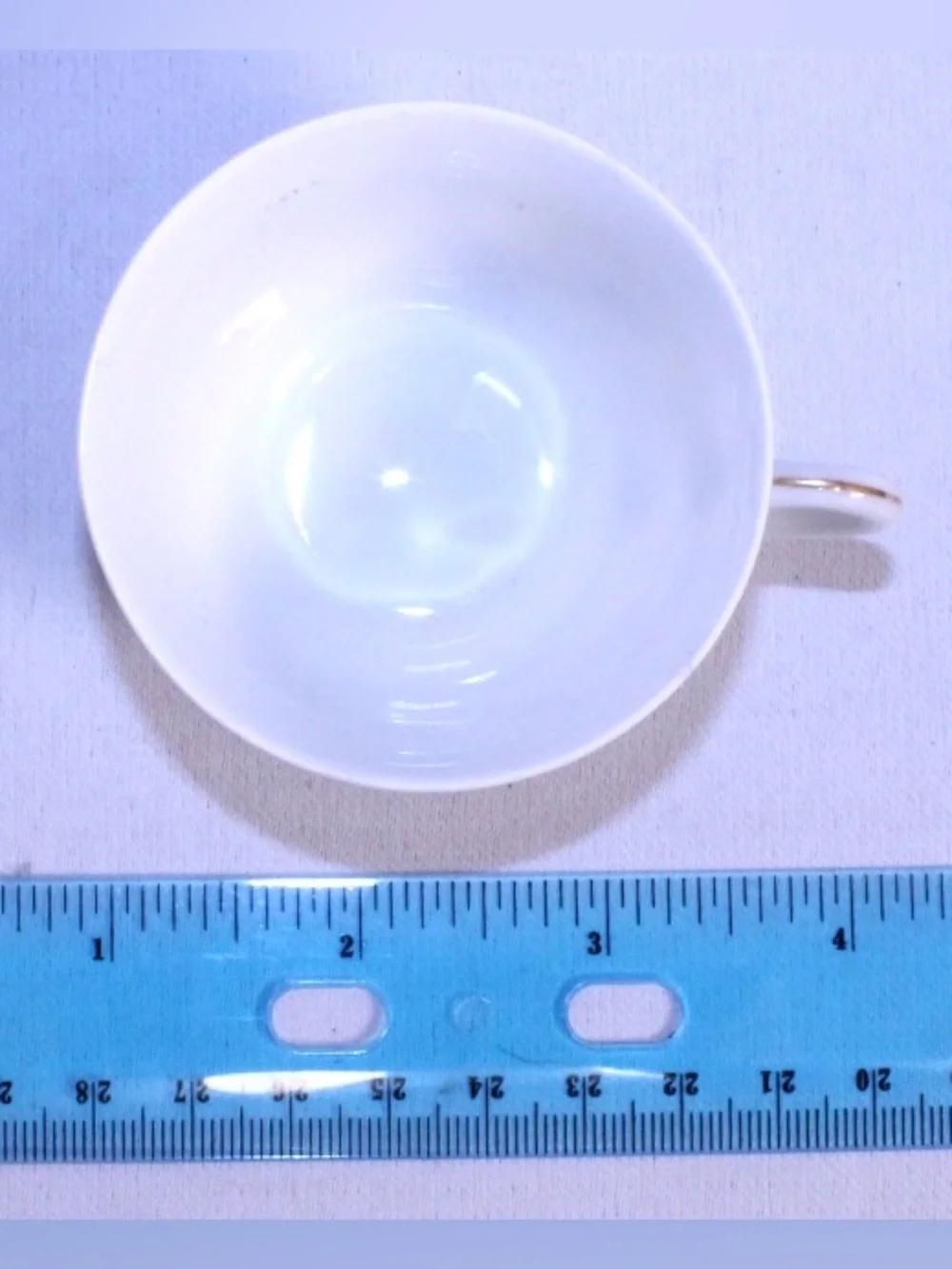 Vintage Floral Porcelain Teacup in Lavender and Green